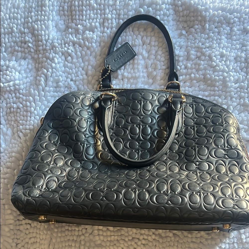 Coach Black Embossed Handbag